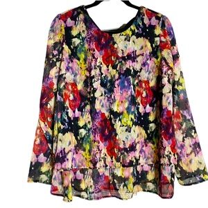 🆕 MAMA Elegant Back Bow Vibrant Floral Maternity Nursing Blouse